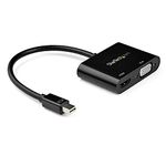 StarTech.com Mini DisplayPort to HDMI VGA Adapter - mDP 1.2 HBR2 to HDMI 2.0 (4K 60Hz) or VGA 1080p Video Converter Dongle - Mini DP to HDMI or VGA Monitor - Thunderbolt 2 Compatible (MDP2VGAHD20)