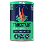 TrueStart Barista Grade Lightly Caffeinated Instant Coffee - 100g (55 Cups), Premium Freeze Dried, Smooth Rich Coffee Beans Roast, 100% Full Flavour