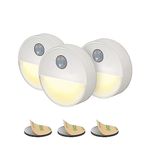 Proxinova Sensor Lights: Motion Sensor Light, Battery-Powered Night Light, Wireless LED Motion Sensor Light for Bathrooms, Cupboards, Stair Lights Ideal Night Light for Hallwaym, Pack of 3 Warm White