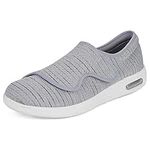 KWUKOTY Diabetic Shoes for Women, Women's Wide Width Elderly Shoes, Swollen Feet Non-Slip Air Cushion Bottom Fattening and Widening Size 6.5-11 Grey