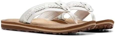 Clarks Collection Women's Fenner Nerice Flip-Flop, Off White Synthetic, 8 Medium US