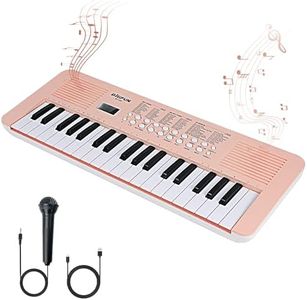 Raimy Kids Keyboard Piano with Two Speakers, 37 Keys Electric Music Instruments Piano Keyboard with Mic, Early Education Music Toddlers Children Toys Gifts for 3 4 5 6 7 8 9 10 11 12 Years Old Girls