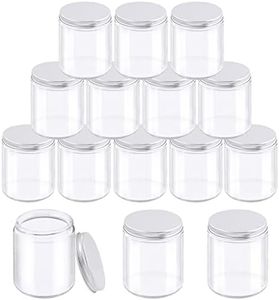 Glarks 8 Pack 6oz Glass Jars with Lids, Round Clear Glass Jars with Inner Liner and Silver Lids for Storing Creams, Beauty Products, Cosmetic and Ointments