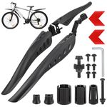 Hejo Bike Mudguards Set, Universal Mudguards for 24-29 inch Bikes with 2 Red Arrow Reflective Stickers, Adjustable Bicycle Front and Rear Mud Guard for most of Popular Bicycles