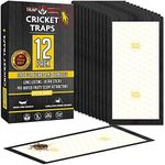 Cricket Traps Indoor (12 Traps) Extra Large Bug Sticky Traps - Non-Toxic Extra Sticky Glue Traps for Bugs - Pre-Baited Fruity Scent Crickets Bug Trap Indoor - Insect Glue Traps for Bugs - Trap a Pest