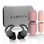 Donfri 2 Pairs Ear Plugs for Sleep Noise Reduction 40dB Three Layers of Sound Insulation Ear Brace Design Earplugs Noise Cancelling for snoring，Concerts，Learning (Black，Pink)