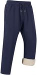 Gihuo Men's Winter Warm Fleece Pants Sherpa Fleece Lined Jogger Pants Sweatpant Athletic Running Straight Cuff Pants (Navy, XX-Large)