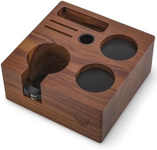 KNODOS Walnut Espresso Tamping Station 54mm for Breville Machines Espresso Accessories Organizer Tamper Distributor Portafilter Holder and Multi Accessory Storage