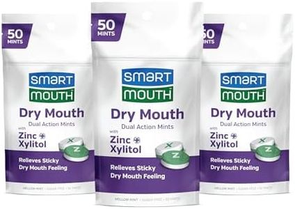 SmartMouth Dry Mouth Dual-Action Mints - Sugar-Free Breath Mints - 50 Count, 3 Pack, Mellow Mint