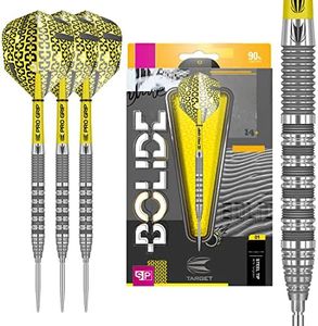 Target Darts Bolide 90% Tungsten Swiss Point Steel Tip Darts Set of 3, Barrel 01, 23 Grams | Featuring Pro Grip Dart Stems, Number 6 Dart Flights, Swiss Points | Professional Darts