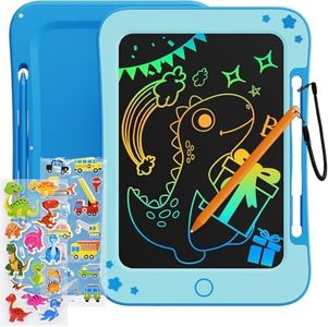 TEKFUN Toddler Kids Toys Gifts - 8.5 Inch LCD Writing Tablet Kids Doodle Board with Stickers Colorful Drawing Tablet, Kids Birthday Christmas Gifts Toys for 3 4 5 6 Years Old Boy (Blue)