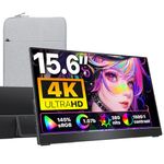 cocopar Portable Monitor 15.6 Inch 4K UHD 60Hz 145% sRGB Travel Monitor with Speaker HDMI USB-C Second Screen for Laptop MacBook Surface PC Xbox PS4/5, VESA Mountable, with Kickstand
