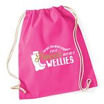 Hippowarehouse Forget the Glass Slippers This Princess Wears Wellies Drawstring Cotton School Gym Kid Bag Sack 37cm x 46cm, 12 litres