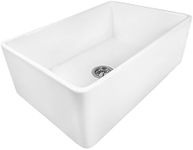 Ruvati 33 x 20 inch Fireclay Reversible Farmhouse Apron-Front Kitchen Sink Single Bowl - White - RVL2300WH