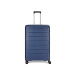 Aristocrat Jude 56Cm Polyester Hard-Sided Small Cabin Spinner Luggage Trolley Bag with 8 Wheels (Blue)