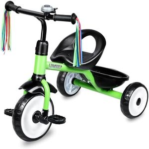 Liberry Toddler Tricycle Age 2 3 4 Years Old, Kids Trike with Bell, Back Basket and Removable Pedal, 3 Wheel Bike Birthday Toys Gift for Boys Girls, Green