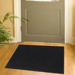 Solid Black 2x3 Washable Entryway Mat with Rubber Backing Non Slip - Area Rugs for Living Room, Entryway, Kitchen, Hallway, Bedroom, Actual Size 2'3" x 3'