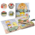 Taf Toys My First Busy Book. Baby Activity Book, Soft Cloth Touch & Feel Book for Toddlers. Montessori Busy Board. Early Learning Developmental Toy, Sensory Play. Suitable for Boys & Girls 18 months +