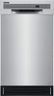 FRIGIDAIRE 18 in. ADA Compact Front Control Dishwasher in Stainless Steel with Dual Spray Arms, 52 dBA, includes room-of-choice delivery