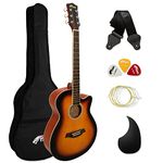 TIGER ACG3-SB Full Size Acoustic Guitar Package - Beginners Guitar Pack with Gig Bag, Strap and Spare Strings - Sunburst - Now with 6 Months Free Lessons Included