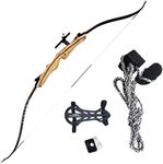 Southland Archery Supply Spirit Jr 54" Beginner Youth Bow Set with Target Sight, Armguard, Stringer, and Stick On Arrow Rest (22 LBS, Left Handed - Draw String with The Left Hand)