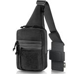 M-Tac Tactical Bag Shoulder Chest Pack with Sling for Concealed Carry of Handgun (Black)