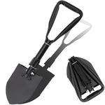 TOURTIER Outdoor Camping Shovel, Three-Folding Tool for Camping, Hiking, Backpacking, Gardening, Beach (Shovels-B)