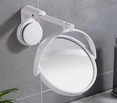 Azelf Bathroom Hole-Free Folding Round Makeup Mirror Wall-Mounted Rotating Beauty Mirror Dressing Mirror