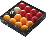 PowerGlide 16 Ball Pool Billiards Set | Reds and Yellows | Tournament | Full Size 2 1/4" / 57.0mm Diameter | Boxed, Yellow/Red