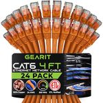 GearIT Cat 6 Ethernet Cable 4 ft (24-Pack) - Cat6 Patch Cable, Cat 6 Patch Cable, Cat6 Cable, Cat 6 Cable, Cat6 Ethernet Cable, Network Cable, Internet Cable - Orange 4 Feet