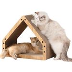 FUKUMARU Cat Scratcher House, Cozy Cardboard Design, Safe and Secure for Kittens, Eco-Friendly, 16.14 in Bevelled Surface, Maximum Load Capacity 22 Lbs