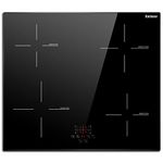 Induction Hob, Karinear 4 Burner Induction Cooker, Built-in Induction Hob, Electric Hob with Touch Control, Timer, Child Lock, 6400W
