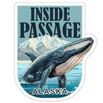 Inside Passage Alaska Sticker Adventure Souvenir Decal Vinyl Small Waterproof for Water Bottle Mug Passport Scrapbook Notebook Laptop Tumbler Skateboard Computer Phone 4" ID44990