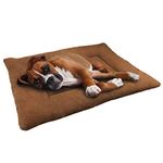 Fluffy's Luxurious Rectangular Polyester Soft Bed for Dog/Cat (Medium, Brown)