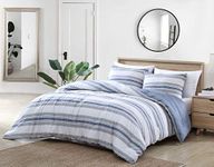 Nautica Home | Bay Shore Collection| Comforter Set- 100% Cotton Ultra Soft, All Season Bedding, Pre-Washed for Added Softness, Full/Queen, Navy