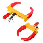 Afurkuot Car Trailer Wheel Lock Anti Theft Tire Wheel Lock Adjustable, Universal ATV Trailer Golf Cart Tire Wheel Locks Security Lock, Heavy Duty Wheel Lock for Trailer ATV UTV SUV Motorcycle, 2 PCS