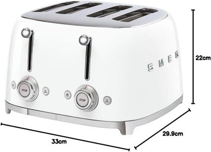 Smeg 4-Slice Toaster – White Retro Design