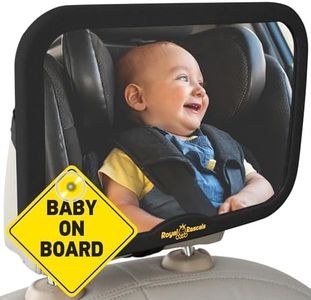 Royal Rascals Lockable Baby Car Mirror, Safest Shatterproof Back Seat Mirror For Car, Crystal Clear Rear View Car Mirror For Baby, Baby Car Seat Mirror, Car Seat Accessories, Comes with a Sign, Black