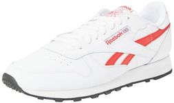 Reebok Women's Classic Leather Sneaker, Ftwr White Vector Red Core Black, 13 UK