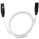 LyxPro 3 Feet XLR Microphone Cable Balanced Male to Female 3 Pin Mic Cord for Powered Speakers Audio Interface Professional Pro Audio Performance and Recording Devices - White