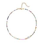 Wellike Colorful Beaded Necklace fo