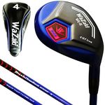 Japan WaZaki Single Hybrid Iron USGA R A Rules Golf Club with Cover,WLIIs Model,Black Blue Finish,No.4, 21 Degree,Mens Regular Flex,65g Graphite Shaft,Standard Length