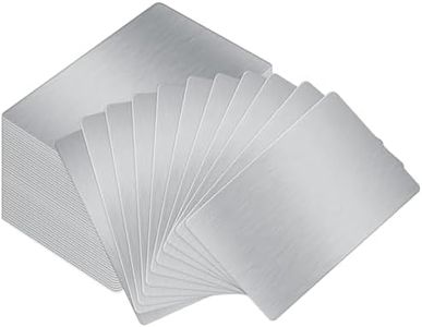 60 Pcs 304 Stainless Steel Metal Business Cards 0.5 mm Thick Silver DIY Personalized Cards Laser Engraving Stainless Card Sublimation Blank Metal Business Card for House Office Customer Gift Supplies