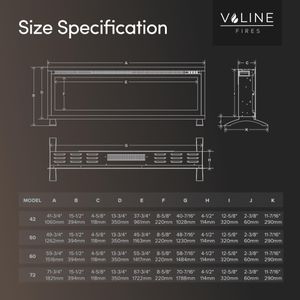 Valine 50" Electric Fireplace – Wall Mounted Heater