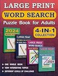 4-IN-1 Word Search Puzzle Book for Adults: Word Search Books for Adults Large Print. Brain Game & Activity Book for Adults, Teens & Seniors.
