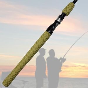 SoftShrink Fishscale Pattern Heat Shrink for Lacrosse, Tools - Quick Install, Durable (45mm Dia. x 1.6m Long, Brown Gold)