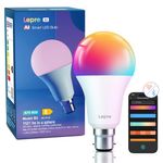 Lepro B22 Smart Bulb, 1520lm Super Bright Bayonet LED Bulb, WiFi & Bluetooth APP Control, Colour Changing, 2700K-5700K, 12W=100w, Dimmable & Timer, Music Sync, Works with Alexa & Google Assistant