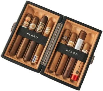 CASE ELEGANCE Maxwell 8-Cigar Travel Protective Hard Case, Black Vegan Leather, Spanish Cedar Lined, 180 Degree Opening, Gunmetal Hardware, Holds Large Cigars