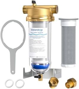 Waterdrop Mega Spin Down Sediment Filter, Upgraded Reusable Backwash Whole House Water Filter System for City/Well Water, 50 Micron+100 Micron, 1" MNPT + 3/4“FNPT, BPA Free