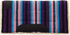 Pony Acrylic Saddle Pad, Unisex-Adult, Saddle Pad, 35-1673-P7, Pink/Purple Stripe, 22" L x 22" W